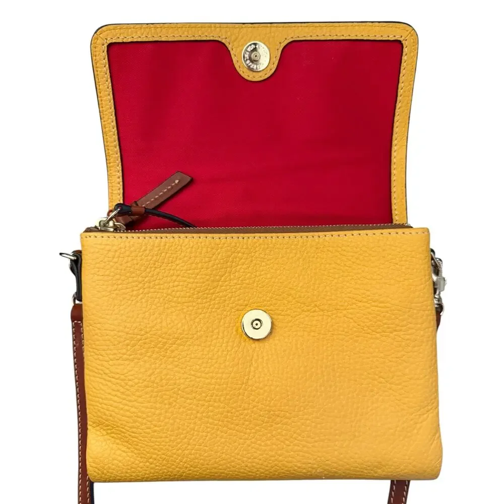 Dooney & Bourke Yellow All Weather Leather Crossbody & Matching Wallet